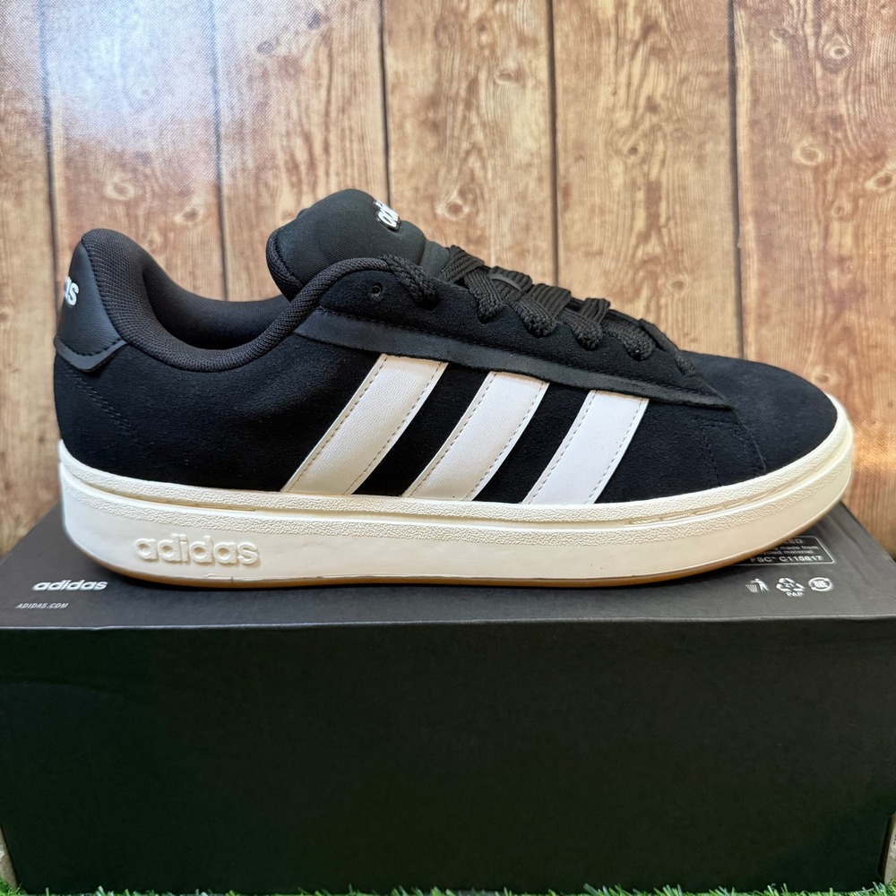 Adidas Grand Court Alpha 00s Sneaker Mens Size 10 Black White Suede Skate